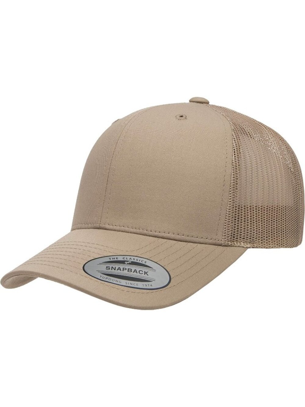 Men's Khaki Cotton Classics Trucker Mesh Cap YP Snapback Loose Fit Hat Cap